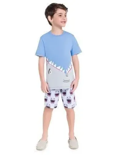 Pijama Curto El Tiburón - Tamanho 8 Anos