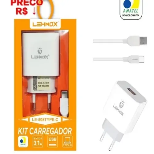 Carregador de Celular Super Charging 3.1A Cabo typec Lehmox - LE-512/508