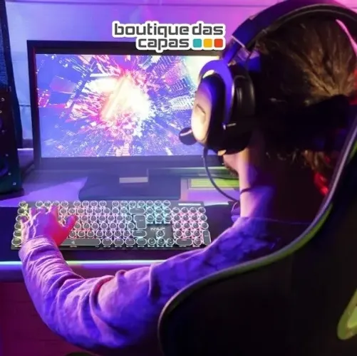 Teclado Mecânico Gamer Knup Iluminação Rgb Switches Preto Português Brasil KP-TE110 C FIO