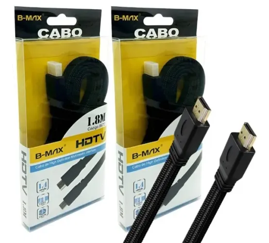 Cabo Hdmi 1.8 Metros B-max 4k Flat Blindado Premium Tv