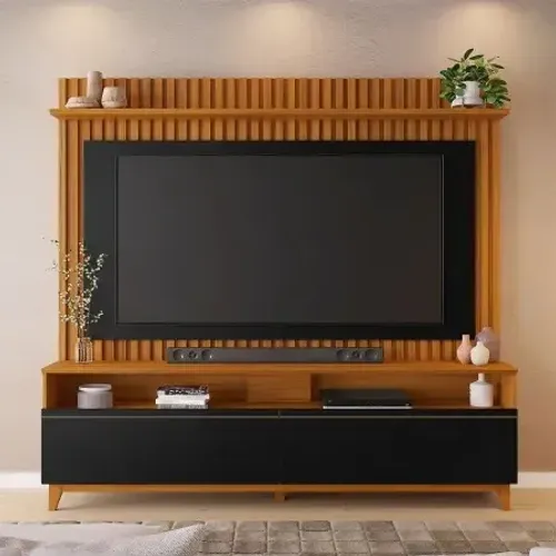 Home NT 1340 Ripado Para TV até 65 Polegadas 2 Portas DIVIDIMOS EM ATE 10 X SEM JUROS 