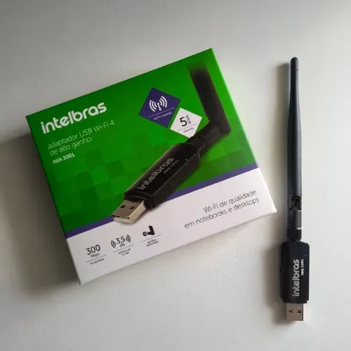 Adaptador Wi-Fi 300Mbps USB Wireless Intelbras *ENTREGA GRÁTIS*