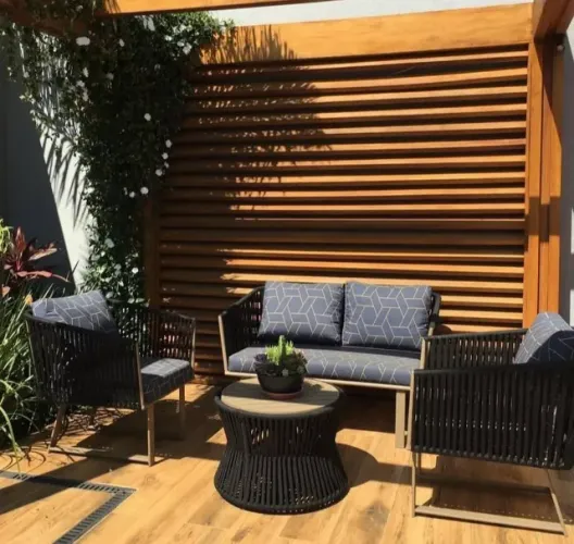 Conjunto sofá para área externa impermeável
