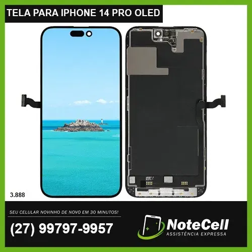 Tela/Display P/ iPhone 14 Pro Oled Qualidade da Original - Instalação em 30 min!