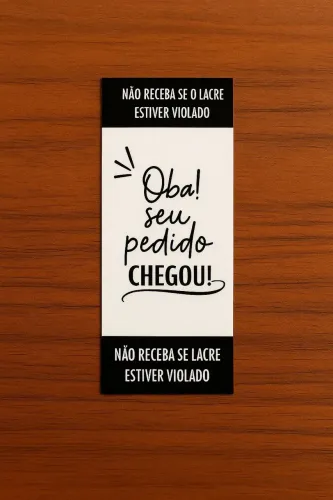 LACRE DE SEGURANÇA ADESIVO PARA DELIVERY LANCHES - ROLO C/1000