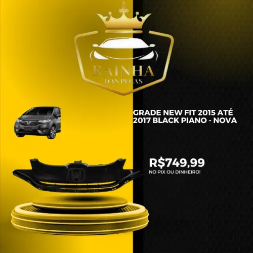 Grade Honda Fit 2015 até 2017 Black piano - NOVA