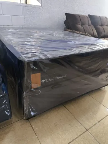 Cama Box de Casal Black Diamond 1,38x1,88x66cm - SOL Novo direto da fabrica