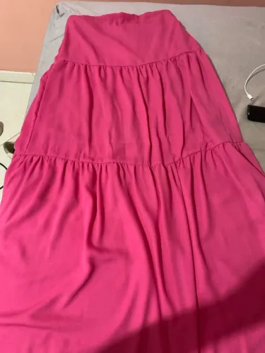 Saia Longa Rosa Fluída e Elegante