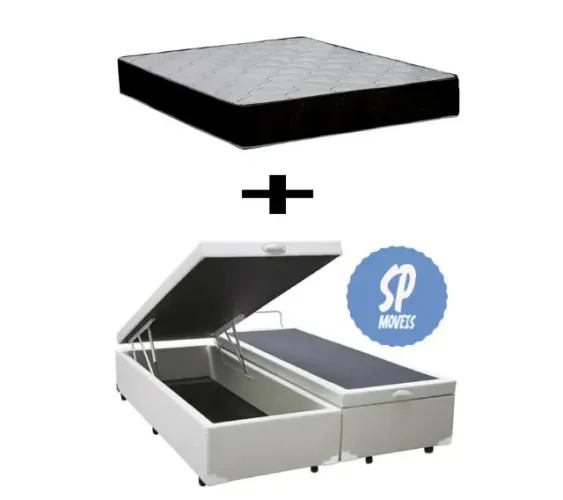 Base Box King + Colchão Molas Ensacadas 28cm - Luxo e Conforto Absoluto