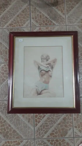QUADRO IMAGEM DE MULHER FEITO A LÁPIS