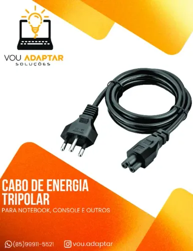 Cabo de Força Energia Fonte Notebook Tripolar Padrão Br
