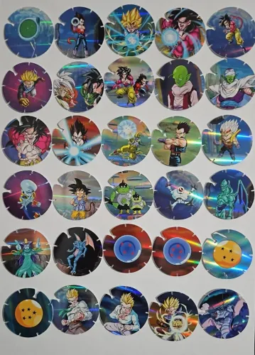 Coleção completa tazos Dragon Ball GT Gamesa (Guatemala)