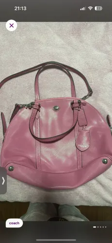 Bolsa couro rosa coach