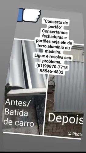Conserto e manutenções de portas portões de alumínio e também madeira