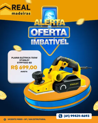 Plaina Elétrica 750W STANLEY- STPP7502-B2