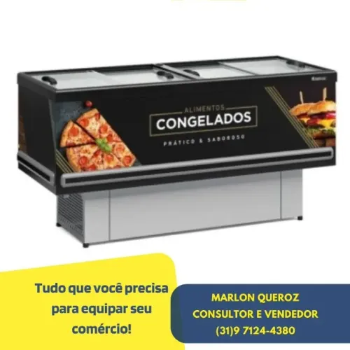 Ilha de Congelados 2M Gelopar Vidro Reto 127/220v