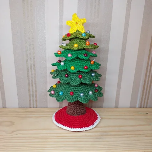 Mini Árvore de Natal em crochê 