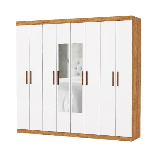 Guarda-Roupa 8 Portas com Espelho