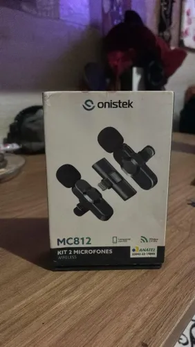 Kit 2 Microfones de Lapela Wireless Onistek MC812 para IPhone