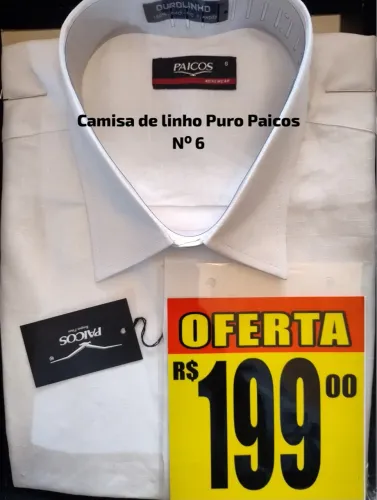 Camisa de Linho Puro Paicos Numeração GRANDE - Oferta! SÓ 199 reais cada unidade
