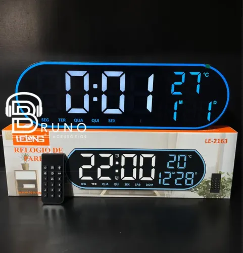 Relógio Digital com Temperatura e Controle Remoto