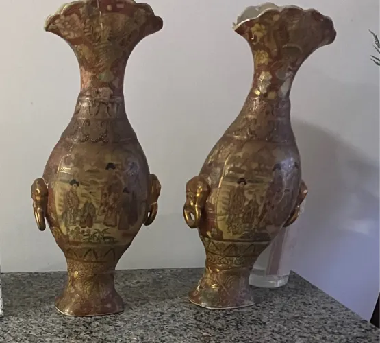Par de Vasos Decorativos Japoneses
