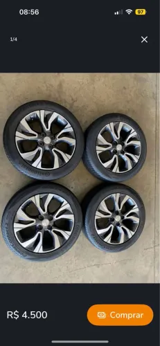 Rodas onix premier aro 16prisma+ pneus continental 