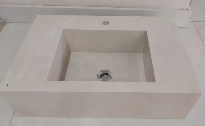 Pia para banheiro esculpida no porcelanato