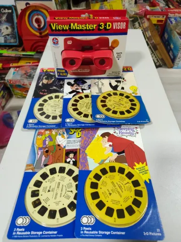 Raro Lote View-Master 3-D Estrela Lacrado + 5 Cartelas De Discos Lacradas Anos 90