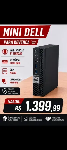 Mini PC Dell OptiPlex 3070 i5 8ª Geração 8GB SSD 256GB - Compacto e Rápido