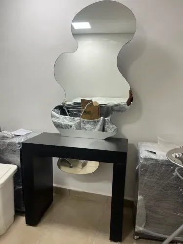 Bancada para cabeleireiro MARCA FERRANTE espelho com led