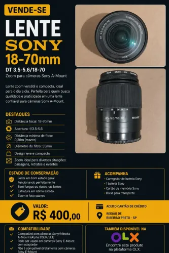 LENTE PARA CAMERA FOTOGRÁFICA