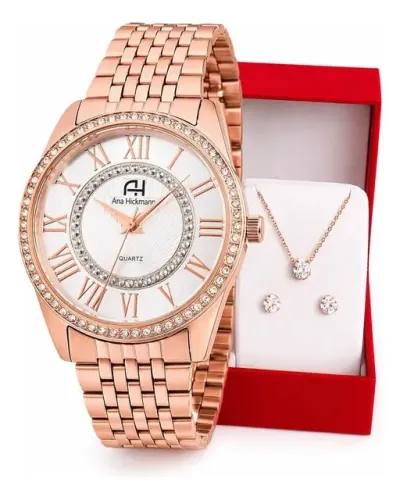Relógio Ana Hickmann feminino, novo, na caixa. Original. Valor: 190,00 reais. 