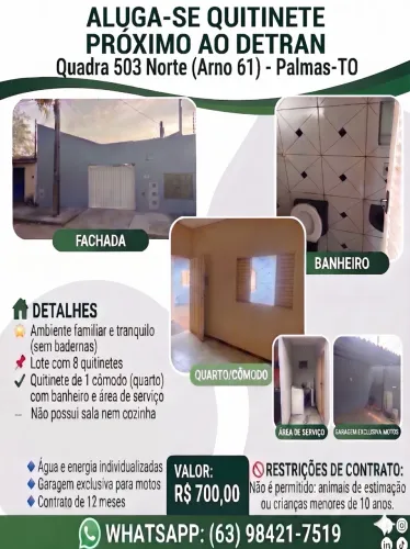 Aluga - se Quitinete QD 503 norte