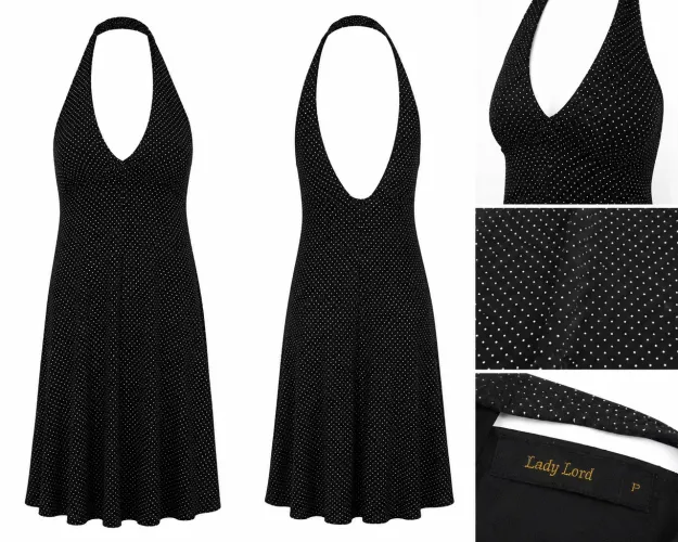 Vestido Preto Mídi com brilho - Tam P