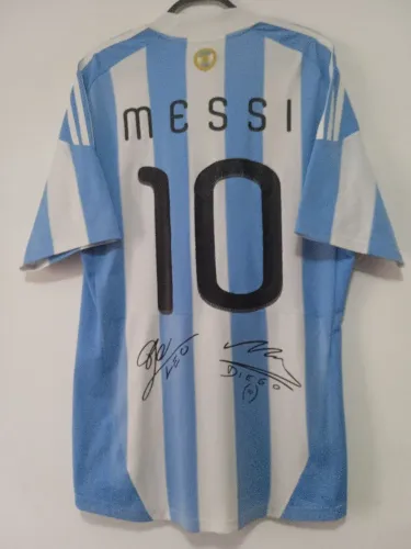 Camisa Argentina Copa Mundo 2010 #10 Messi Autografada Messi & Maradona Certificada