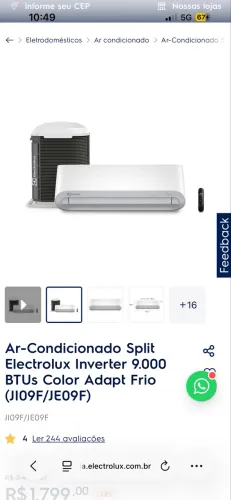 Condicionado Split Electrolux Inverter 9000 BTUs Frio 220V - Novo na Caixa