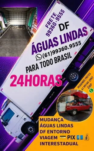 Frete Mudança águas lindas DF luziania Goiânia Tocantins