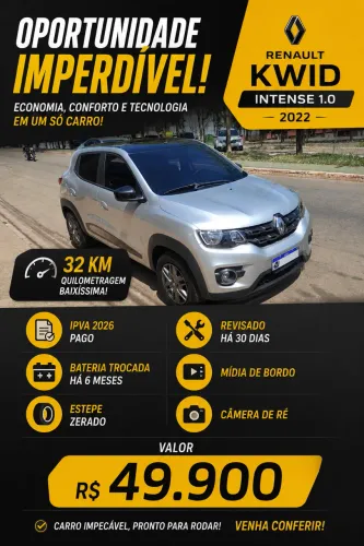 Renault Kwid Intense 1.0 Flex 12V 5P Mec. 2022
