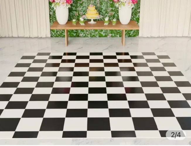 Pista de dança xadrez 150 X 200 usada apenas uma vez 