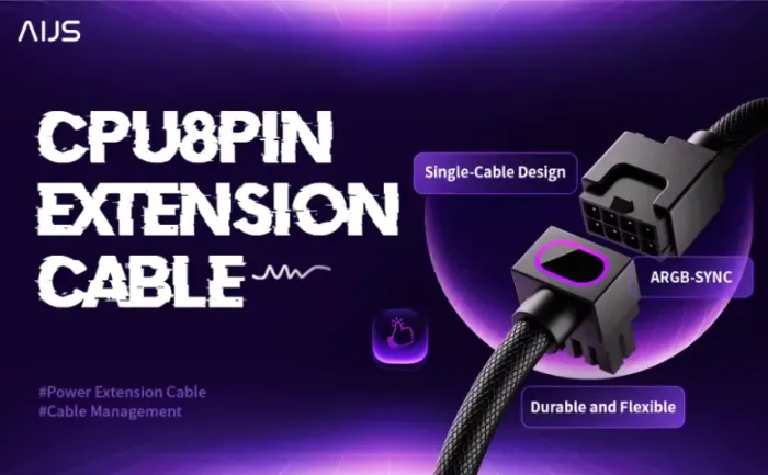 Cabo extensão cpu 8 pin ARGB Aijs