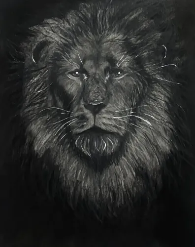 Desenho em carvão sobre papel de grande gramatura quadro tamanho A3