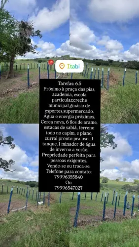 Terreno a venda 6.5 tarefas.