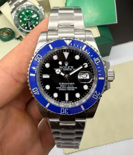 Relógio Submariner Rolex Novo Automático com visor em safira Tamanho 40mm
