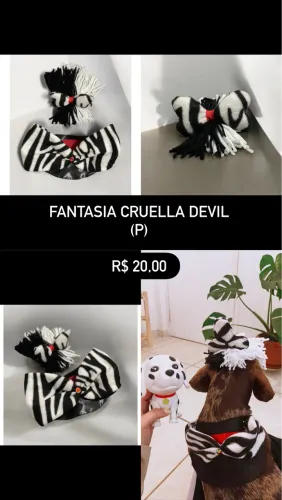 Bandana + Cabelo Cruella Devil 101 dálmatas 