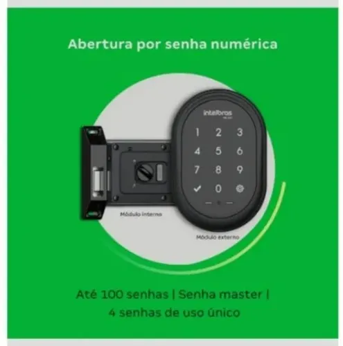 Fechadura Digital De Sobrepor Fr 102 Preto Intelbras