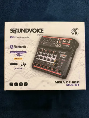 Mesa de Som Soundvoice MC6-BT 6 Canais Bluetooth USB - Completa