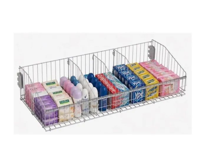 Cesto para gôndola com 4 divisória 90x30