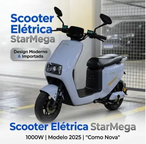 Scooter Elétrica StarMega 1000W 2025 - Apenas 900 km (Impecável!)