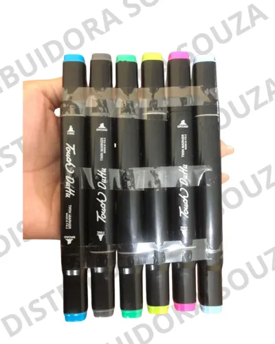 CANETAS TOUCH DAHA DUAS PONTAS 6 UNIDADES